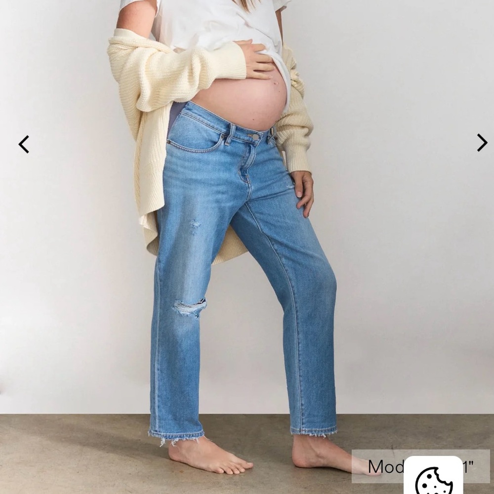 Hatch Light Blue Maternity Boyfriend Jeans